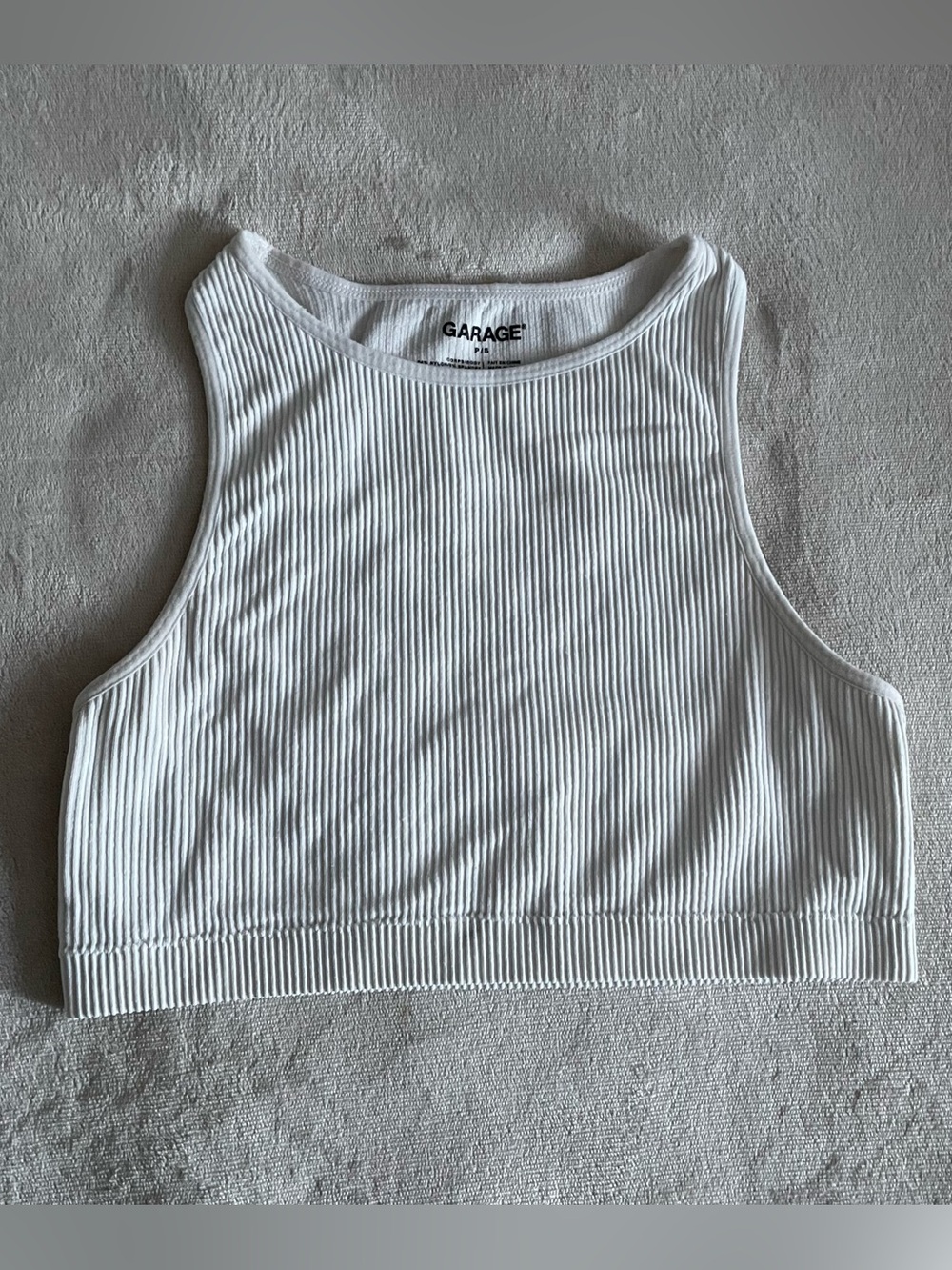 Garage Crop Halter Tank Top